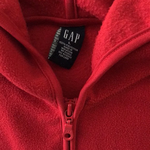 GAP large red fleece zippered hoodie 💕 - Picture 2 of 4